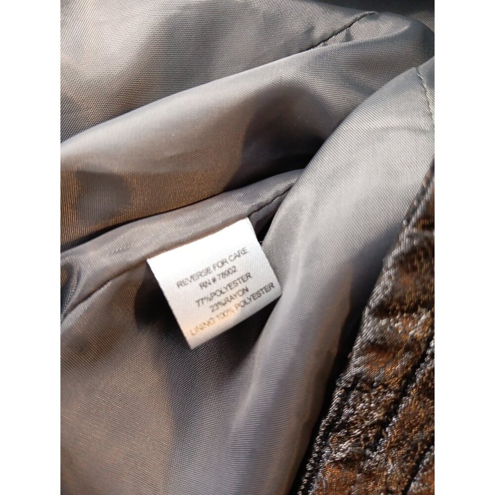 Toni Morgan Jacket Womens Petite PM Brown Metallic Gold Snake Print Blazer - Picture 7 of 7
